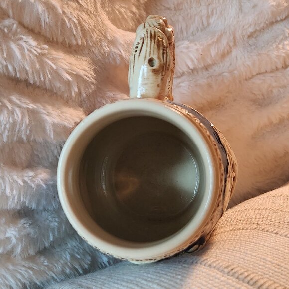 Vintage German Beer Stein with Alpine Lodge Relief – Ornate Handle & Swirl Rim - Picture 7 of 8